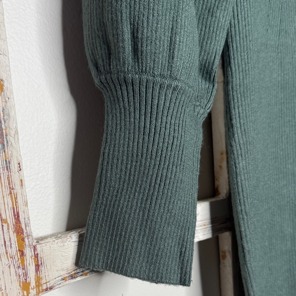 Tahari Sage Long Sleeve Ribbed Midi Dress- Size S- NWT - Picture 4 of 7